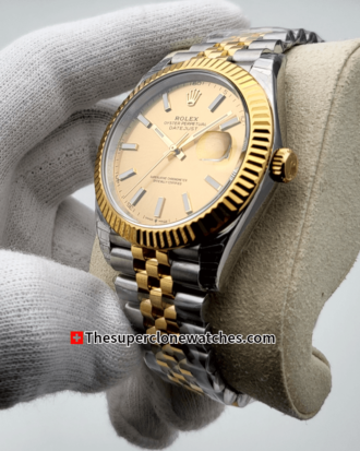 Rolex Datejust Oystersteel and Yellow Gold Champagne-Colour Dial Exact (1)