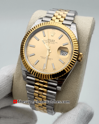 Rolex Datejust Oystersteel and Yellow Gold Champagne-Colour Dial Exact (1)