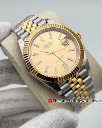 Rolex Datejust Oystersteel and Yellow Gold Champagne-Colour Dial Exact (1)