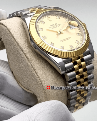 Rolex Datejust Oystersteel and Yellow Gold Champagne-Colour with Diamonds Set Dial (2)