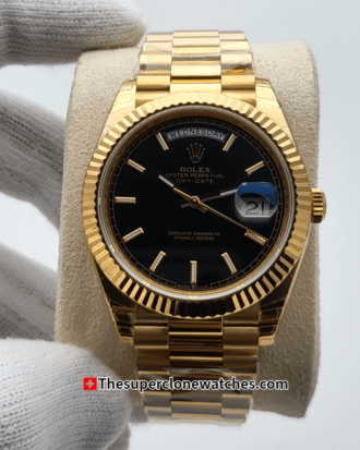 Rolex Day-Date 18kt Yellow Gold Bright Black Dial Exact (9)