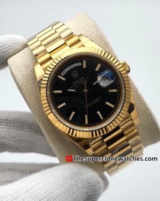 Rolex Day-Date 18kt Yellow Gold Bright Black Dial Exact (9)