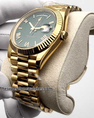 Rolex Day-Date 18kt Yellow Gold Green Dial 40mm Exact (2)