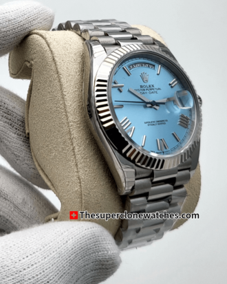 Rolex Day-Date Platinum Ice Blue Dial Exact (8)