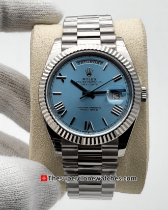 Rolex Day-Date Platinum Ice Blue Dial Exact (8)