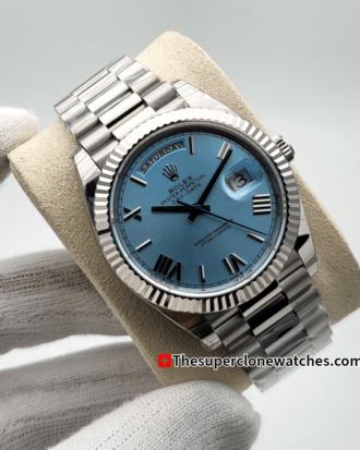 Rolex Day-Date Platinum Ice Blue Dial Exact (8)