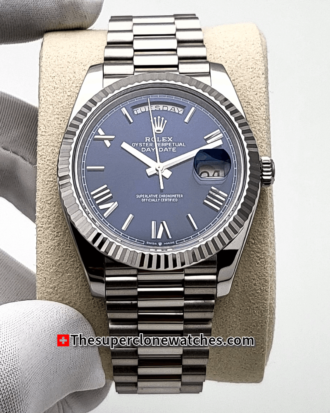 Rolex Day-Date White Gold Bright Blue Dial 40mm Exact (1)