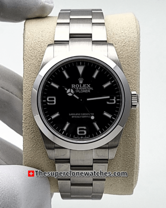 Rolex Explorer Black Dial Oystersteel Bracelet Exact 11 Super Clone 3230 Swiss Movement Replica Watch Ref-224270