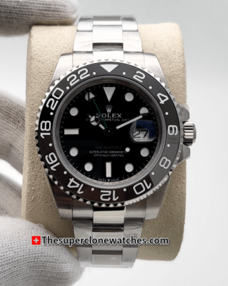 Rolex GMT Master II Black Dial Exact 1:1 Super Clone 3285 Swiss Movement Replica Watch Ref-126710GRNR