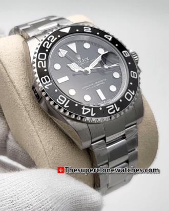 Rolex GMT Master II Black Dial Exact 1:1 Super Clone 3285 Swiss Movement Replica Watch Ref-126710GRNR