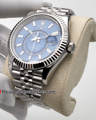 Rolex Sky-Dweller Oystersteel and White Gold Bright Blue Dial 42mm Jubilee Bracelet Exact (1)