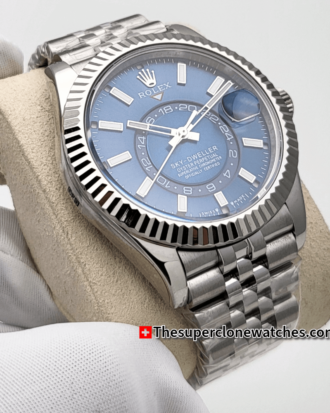 Rolex Sky-Dweller Oystersteel and White Gold Bright Blue Dial 42mm Jubilee Bracelet Exact (1)