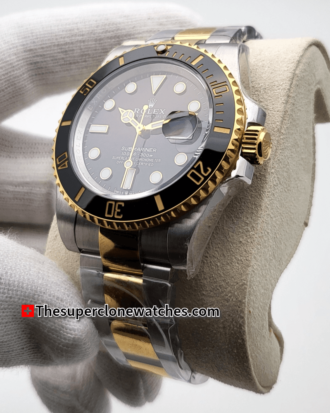 Rolex Submariner Date 2-Tone Black Dial Exact 1:1 Super Clone 3235 Swiss Movement Replica Watch Ref-26613LN