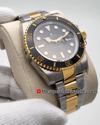 Rolex Submariner Date 2-Tone Black Dial Exact 1:1 Super Clone 3235 Swiss Movement Replica Watch Ref-26613LN