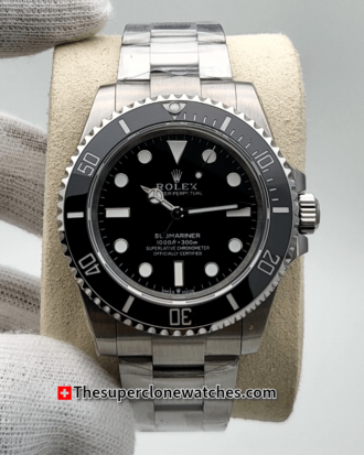 Rolex Submariner No-Date Black Dial Exact 1:1 Super Clone 3230 Swiss Movement Replica Watch Ref-124060