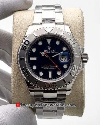 Rolex Yacht-Master Oystersteel and Platinum Bright Blue Dial Exact 1:1 Super Clone 3235 Swiss Movement Replica Watch Ref-126622