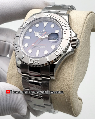 Rolex Yacht-Master Oystersteel and Platinum Bright Blue Dial Exact 1:1 Super Clone 3235 Swiss Movement Replica Watch Ref-126622