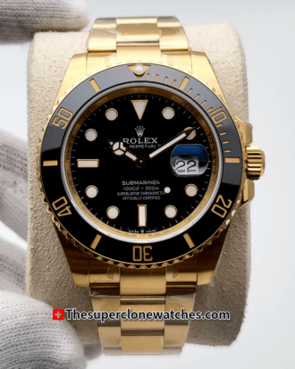 Rolex Submariner Date 18ct Yellow Gold Black Dial Exact (8)